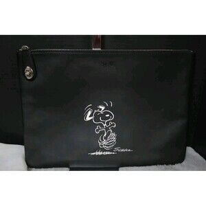Coach X Peanuts Snoopy Dancing Large Folio Black Leather Ltd.Release - 69 Of 80